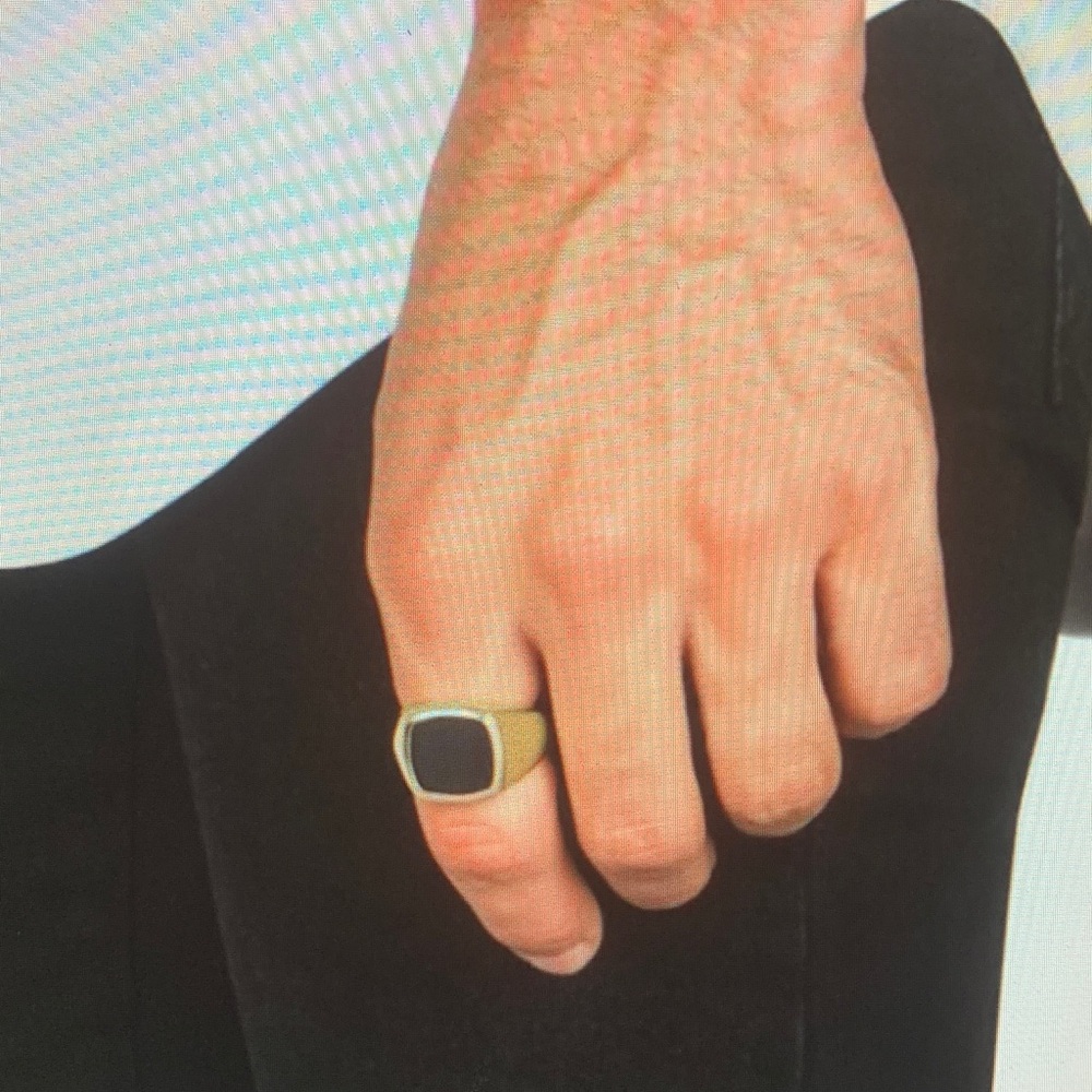Gold and Black Men's Signet Ring